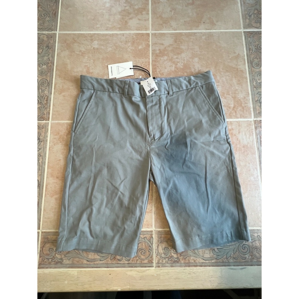 Eleven Paris‎ Stretch Cotton Chino Shorts In Dawn Grey Men's size 32
